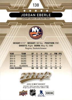 2018-19 Upper Deck MVP #138 Jordan Eberle Back