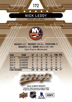 2018-19 Upper Deck MVP #172 Nick Leddy Back