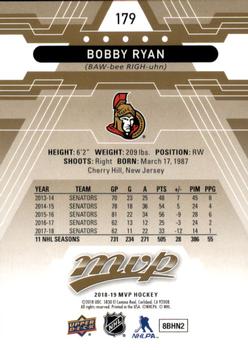 2018-19 Upper Deck MVP #179 Bobby Ryan Back
