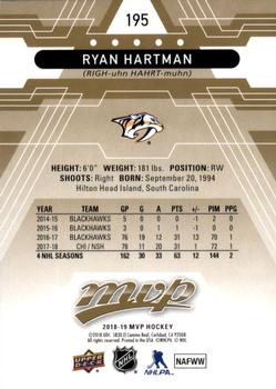 2018-19 Upper Deck MVP #195 Ryan Hartman Back