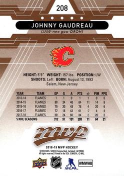 2018-19 Upper Deck MVP #208 Johnny Gaudreau Back