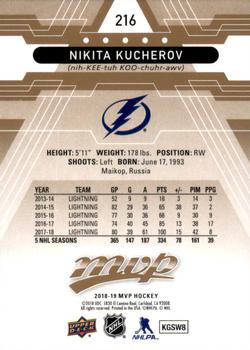2018-19 Upper Deck MVP #216 Nikita Kucherov Back