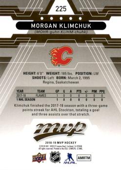 2018-19 Upper Deck MVP #225 Morgan Klimchuk Back