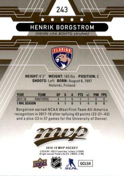 2018-19 Upper Deck MVP #243 Henrik Borgstrom Back