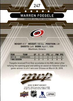 2018-19 Upper Deck MVP #247 Warren Foegele Back