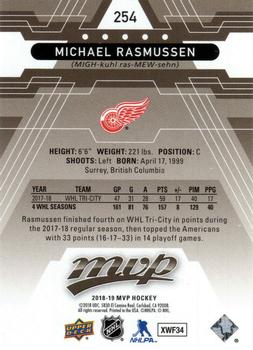 2018-19 Upper Deck MVP #254 Michael Rasmussen Back