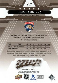 2018-19 Upper Deck MVP #257 Juho Lammikko Back