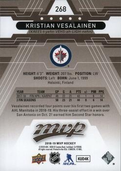 2018-19 Upper Deck MVP #268 Kristian Vesalainen Back