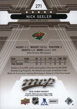 2018-19 Upper Deck MVP #271 Nick Seeler Back