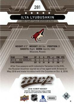 2018-19 Upper Deck MVP #281 Ilya Lyubushkin Back