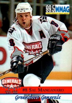 1999-00 Roox Greensboro Generals (ECHL) #3 Sal Manganaro Front