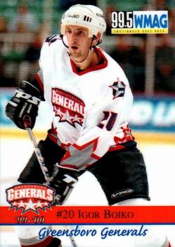 1999-00 Roox Greensboro Generals (ECHL) #9 Igor Boiko Front