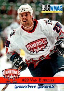 1999-00 Roox Greensboro Generals (ECHL) #16 Van Burgess Front