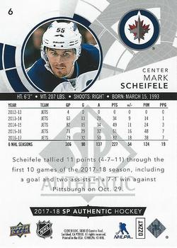 2017-18 SP Authentic - Limited Red #6 Mark Scheifele Back
