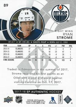 2017-18 SP Authentic - Limited Red #89 Ryan Strome Back