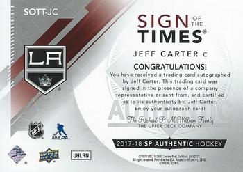 2017-18 SP Authentic - Sign of the Times #SOTT-JC Jeff Carter Back