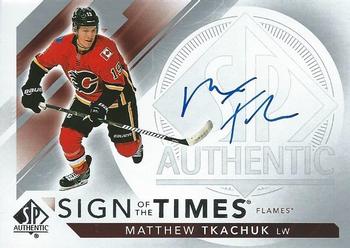 2017-18 SP Authentic - Sign of the Times #SOTT-MT Matthew Tkachuk Front