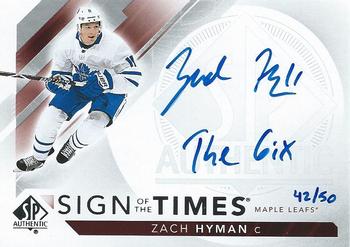 2017-18 SP Authentic - Sign of the Times Inscriptions #SOTT-ZH Zach Hyman Front