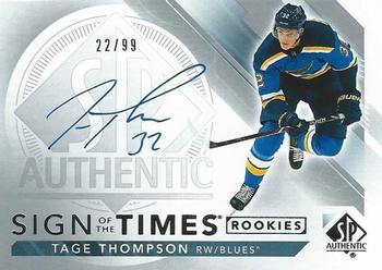 2017-18 SP Authentic - Sign of the Times Rookies #SOTR-TT Tage Thompson Front