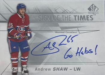 2017-18 SP Authentic - 2016-17 SP Authentic Update I #SOTT-AS Andrew Shaw Front