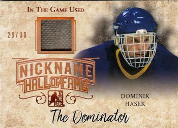 2017-18 Leaf In The Game Used - The Nickname Hall of Fame #NHF-11 Dominik Hasek Front