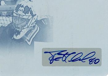 2017-18 Leaf In The Game Used - In The Game Used Auto Printing Plates Cyan #GUA-PL1 Patrick Lalime Front