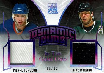 2017-18 Leaf In The Game Used - Dynamic Duos Purple #DD-04 Pierre Turgeon / Mike Modano Front