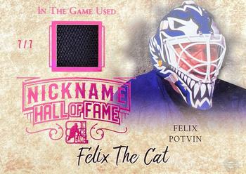 2017-18 Leaf In The Game Used - The Nickname Hall of Fame Magenta #NHF-15 Felix Potvin Front