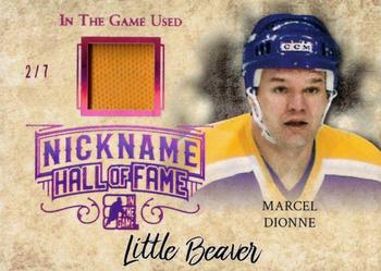 2017-18 Leaf In The Game Used - The Nickname Hall of Fame Magenta #NHF-28 Marcel Dionne Front