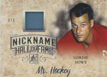 2017-18 Leaf In The Game Used - The Nickname Hall of Fame Prime Silver #NHFP-20 Gordie Howe Front