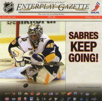 2007-08 Enterplay Fun Pak Player Standees - Headlines #20 Sabres Keep Going Front
