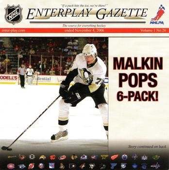 2007-08 Enterplay Fun Pak Player Standees - Headlines #26 Malkin Pops 6-Pack Front