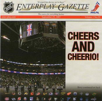 2007-08 Enterplay Fun Pak Player Standees - Headlines #29 Cheers And Cheerio! Front