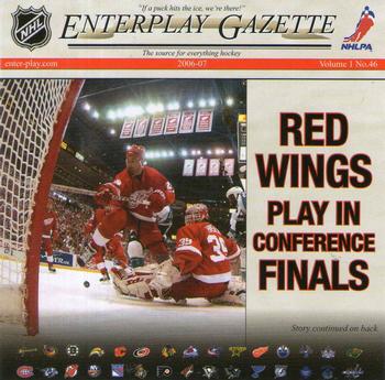 2007-08 Enterplay Fun Pak Player Standees - Headlines #46 Red Wings Play In Conference Finals Front