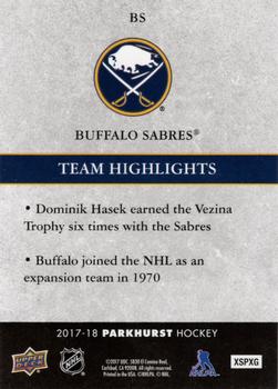 2017-18 Parkhurst - Team Highlights #BS Buffalo Sabres Back