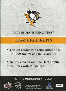 2017-18 Parkhurst - Team Highlights #PP Pittsburgh Penguins Back