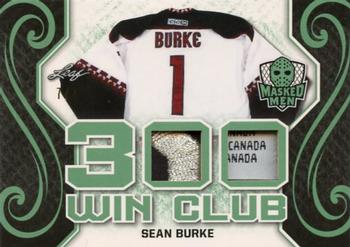 2017-18 Leaf Masked Men - 300 Win Club Emerald #3WC-26 Sean Burke Front