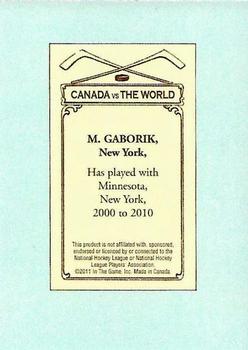2011-12 In The Game Canada vs. The World - 100 Years of Hockey Card Collecting #82 Marian Gaborik Back