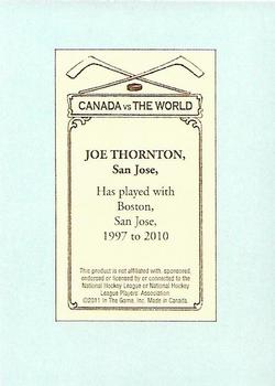 2011-12 In The Game Canada vs. The World - 100 Years of Hockey Card Collecting #97 Joe Thornton Back