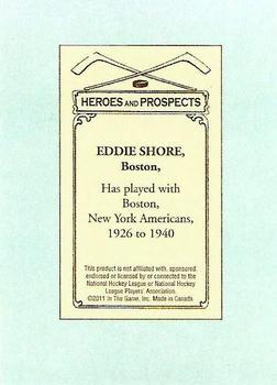 2010-11 In The Game Heroes and Prospects - 100 Years of Hockey Card Collecting #2 Eddie Shore Back