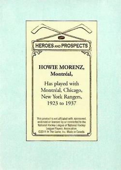 2010-11 In The Game Heroes and Prospects - 100 Years of Hockey Card Collecting #7 Howie Morenz Back