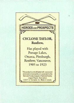 2010-11 In The Game Heroes and Prospects - 100 Years of Hockey Card Collecting #15 Cyclone Taylor Back