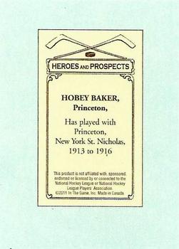 2010-11 In The Game Heroes and Prospects - 100 Years of Hockey Card Collecting #18 Hobey Baker Back