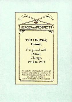 2010-11 In The Game Heroes and Prospects - 100 Years of Hockey Card Collecting #19 Ted Lindsay Back