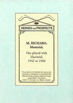 2010-11 In The Game Heroes and Prospects - 100 Years of Hockey Card Collecting #42 Maurice Richard Back