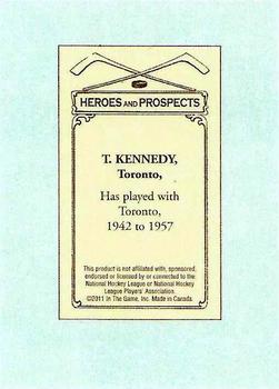 2010-11 In The Game Heroes and Prospects - 100 Years of Hockey Card Collecting #44 Ted Kennedy Back