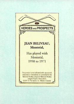 2010-11 In The Game Heroes and Prospects - 100 Years of Hockey Card Collecting #60 Jean Beliveau Back