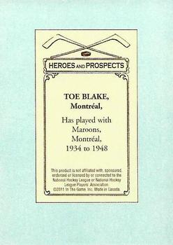 2010-11 In The Game Heroes and Prospects - 100 Years of Hockey Card Collecting #69 Toe Blake Back