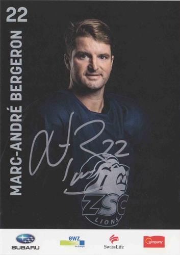 2015-16 ZSC Lions (NL) Autographs #NNO Marc-Andre Bergeron Front