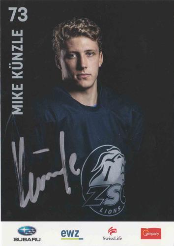 2015-16 ZSC Lions (NL) Autographs #NNO Mike Kunzle Front